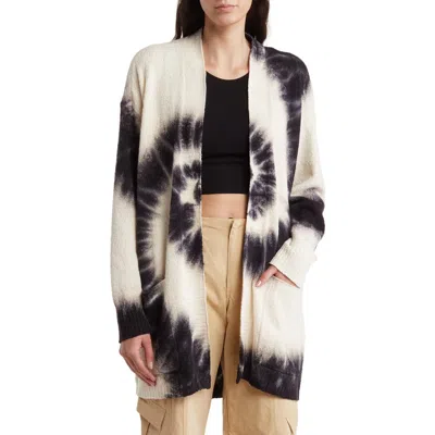 Electric & Rose Griffith Tie Dye Long Cardigan In Onyx/cloud