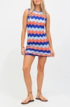 Electric & Rose Julia Mini Dress In Tangerine/cobalt