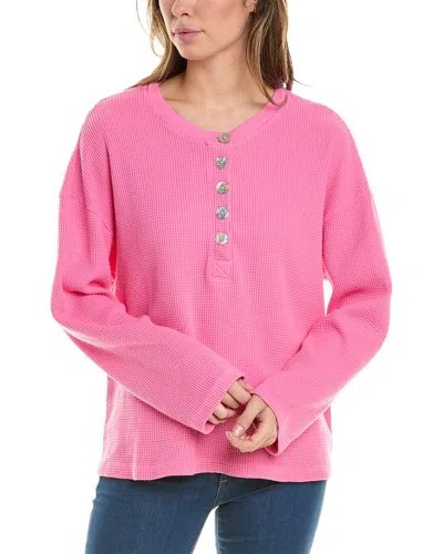 Electric & Rose Kate Henley Sweatshirt In Pink