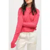 Electric & Rose Lane Crewneck Crop Jersey T-shirt In Magenta
