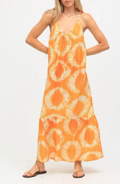 Electric & Rose Laney Dress In Tangerine Print In Tangerine/ Cloud