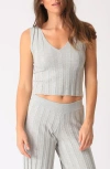 Electric & Rose V-neck Halter Top In Light Heather Grey