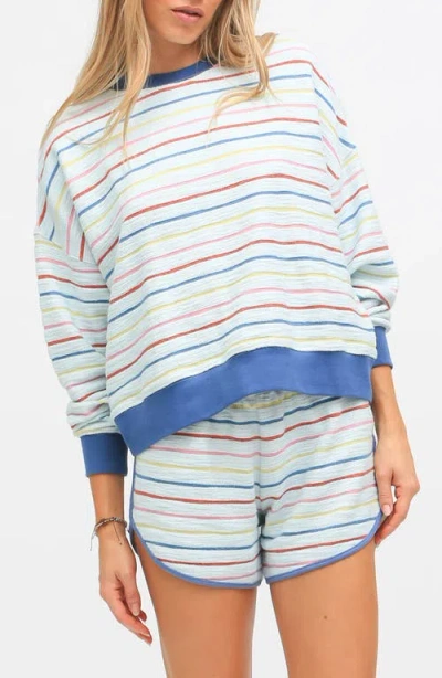 Electric & Rose Pacific Stripe Sweatshirt In Sky Blue