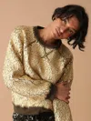Electric & Rose Ronan Pullover In Metallic Gold In Gold