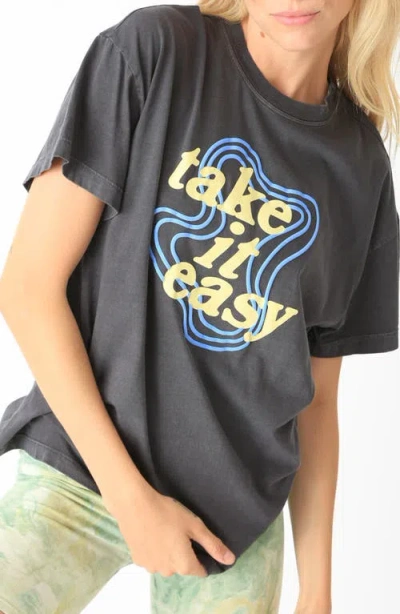 Electric & Rose Take It Easy Cotton Graphic T-shirt In Shadow