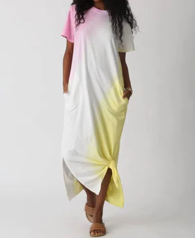 Electric & Rose Essex Dress In Sunset, Wild Pink, Cloud, Mellow Yellow