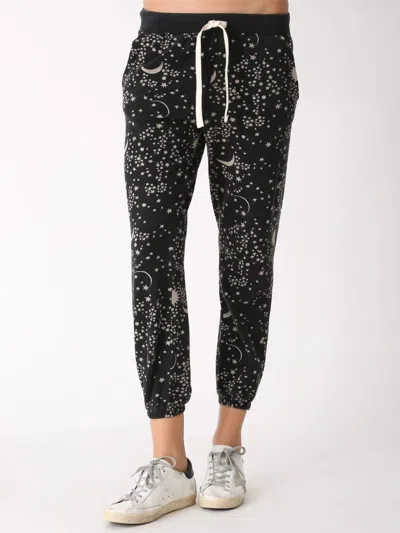 Electric & Rose Icon Jogger In Starstruck Print (onyx / Taupe) In Black