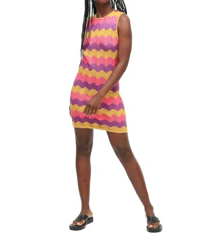 Electric & Rose Julia Crochet Dress In Violet/ochre In Multi