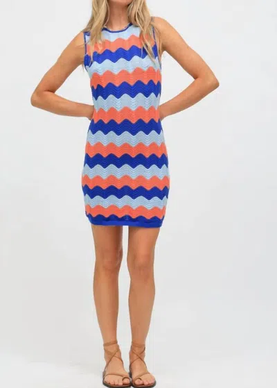 Electric & Rose Julia Dress In Tangerine/cobalt In Multi