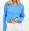 Electric & Rose Lane Brushed Slub Tee Shirt In Aqua In Blue