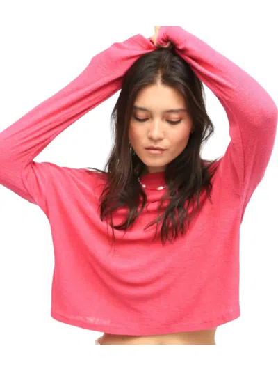 Electric & Rose Lane Long Sleeve Crop Top In Magenta In Pink