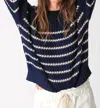 Electric & Rose Nautical Sweater In Stripe Indigo/ivory In Multi