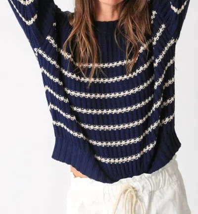 Electric & Rose Nautical Sweater In Stripe Indigo/ivory In Multi