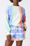 Electric & Rose Palmer Patchwork Sweatshirt In Watermelon/ Mist