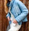 Electric & Rose Puffy Jacket In Medium Denim Blue In Blue