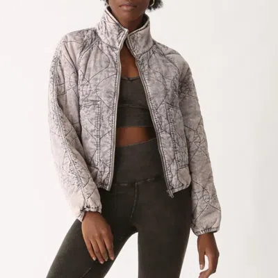 Electric & Rose Quilted Jacket In Acid Driftwood In Gray