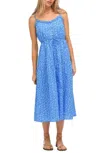 Electric & Rose Quinn Pansy Print Midi Sundress In Sky Blue