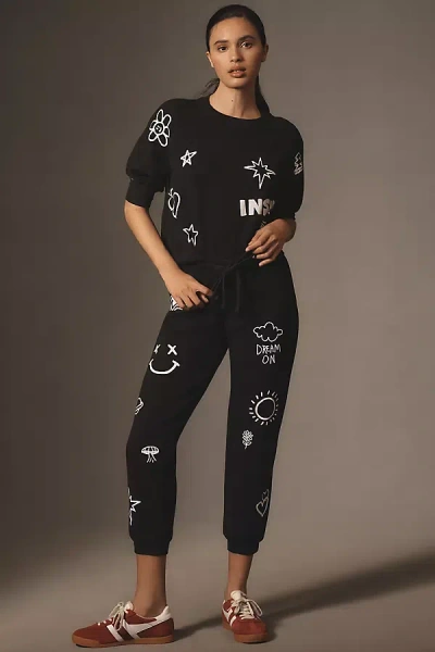 Electric & Rose Sunny Graphic Joggers Pants In Black
