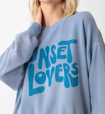 Electric & Rose Sunset Lovers Classic Sweatshirt In Bluestone