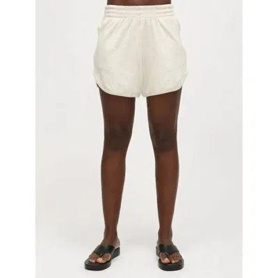 Electric & Rose Track Terry Short In Oatmeal In White
