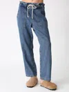 Electric & Rose Drawstring Denim Pants In Blue
