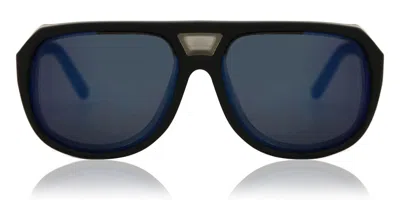 Electric Stacker Polarized Ee15001065 Men's Sunglasses Black Size 60 In Blue