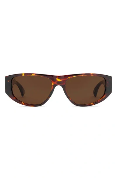 Electric Stanton 45mm Polarized Cat Eye Sunglasses In Gloss Tort/ Bronze Polar