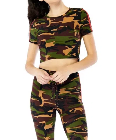 Electric Yoga Angelina Crop Top In Army In Green