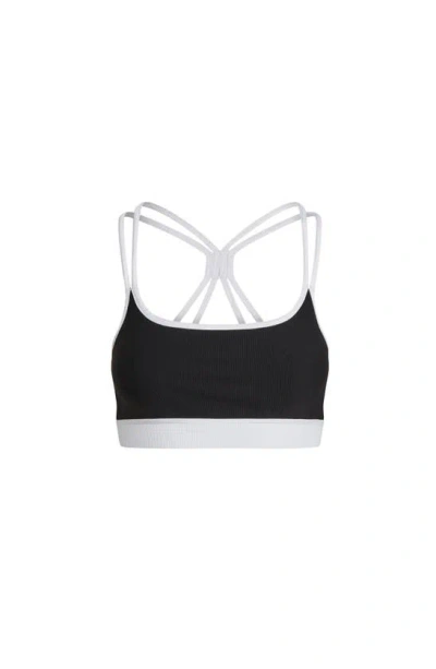 Electric Yoga Color Block Rib Bra In Black