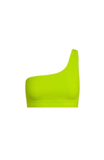 Electric Yoga Off Shoulder Rib Bra In Lime Punch