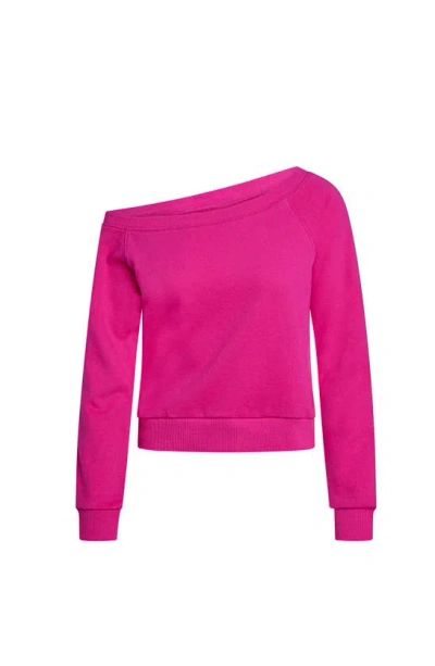 Electric Yoga Off Shoulder Sweatshirt In Pink Yarrow