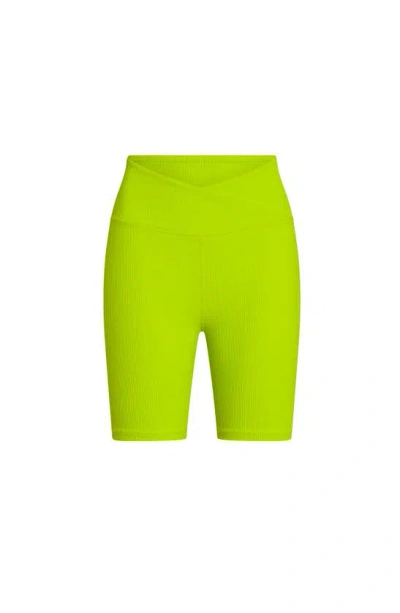 Electric Yoga Rib Biker Shorts In Lime Punch