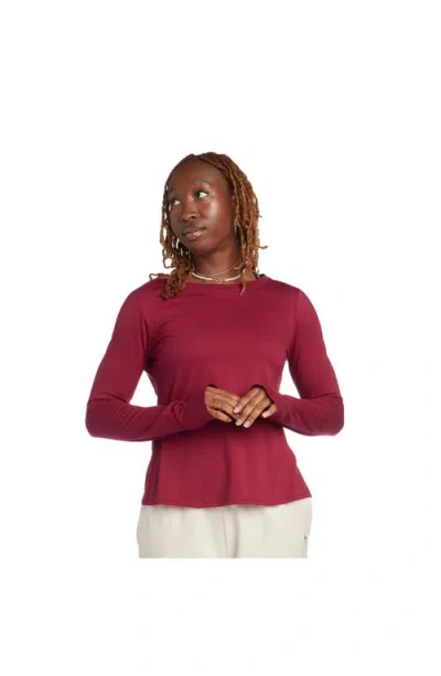 Electric Yoga Venus Long Sleeve Top In Burgundy