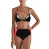 Electric Yoga Womens 2 Pc High Waist Bikini Swimsuit In Black