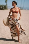 Elegancia Tropical Silk Blend Sarong In Sand