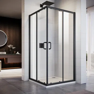 Elegant 34"d X 34"w X 72"h Framed Square Shower Enclosure With 1/4"tempered Glass Corner Shower Enclosure In Brushed Nickel