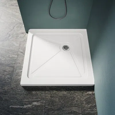 Elegant 34"w X 34" D X 3" H Shower Base With Corner Drain Square Acrylic Shower Pan White
