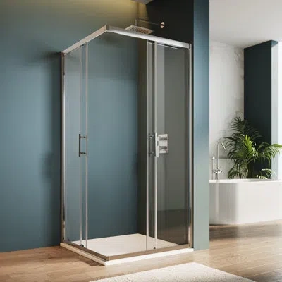Elegant 36 X 36 X 72 Inch Framed Square Shower Enclosure, Corner Shower Door With 1/4'' (6mm) Tempered Glass In Chrom Finished