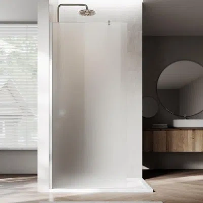 Elegant 40"wx74"h Frameless Shower Screen, 8mm Clear Tempered Glass, Aluminum Frame With Storage Shelf In White