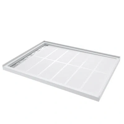 Elegant 48" W X 36" D X 4" H Shower Base With Single Threshold Anti-slip Acrylic Shower Pan White In Natural;gloss