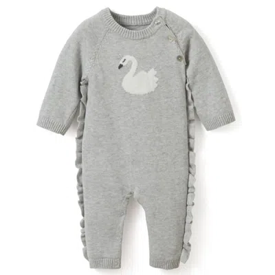 Elegant Baby Kids' Baby Girls Stella The Swan Romper In Grey In Gray