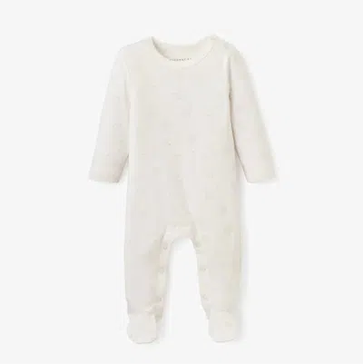 Elegant Baby Kids' Baby's Printed Elephant Cotton Footie In Cream/grey In Neutral