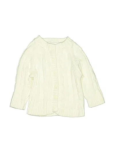 Pre-owned Elegant Baby Babies' Cardigan Sweater In White