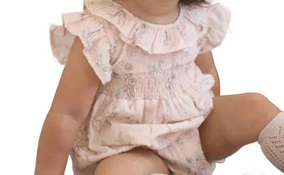 Elegant Baby Kids' Fleur De Provence Smocked Bubble In Pink