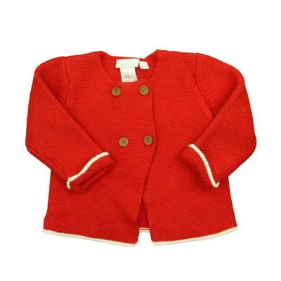 Pre-owned Elegant Baby Kids' Girls Red Cardigan
