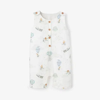 Elegant Baby Kids Up & Awa Oxford Jon Jon Romper In White