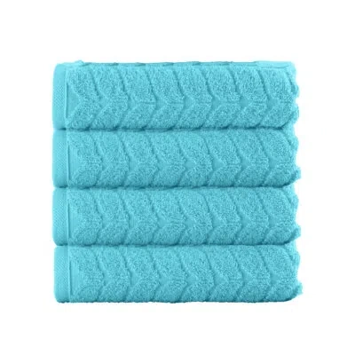Elegant Comfort 100% Turkish Cotton 4-piece Hand Towel Set – Soft, Highly Absorbent, Quick Dry Bathroom Towels In Blue