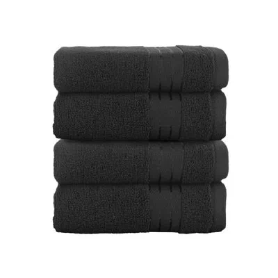 Elegant Comfort 100% Turkish Cotton 4-piece Towel Set – Ultra Soft, Highly Absorbent, Quick Dry Bathroom Towels In Black