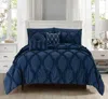 Elegant Comfort 10-pc Infinity Design Comforter Set Include 6-pc Sheet Set With Sided Storage Pocket In Blue