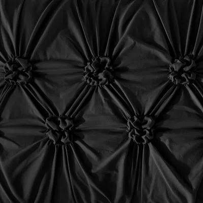 Elegant Comfort 12-piece Bed-in-a-bag, Ella Pleated Ruched Pintuck Comforter Set, 6-piece Sheet Set Featuring Smart  In Black
